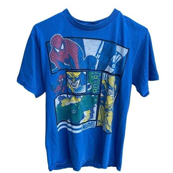 Vintage Tee Shirt Marvel Comics Mad Engine Superheroes Spider-Man Hulk Small - Picture 1 of 5